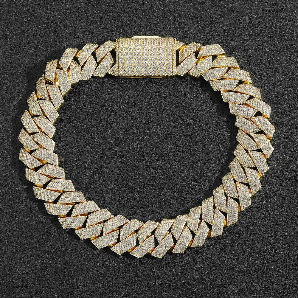 25mm Dia Cuban Chain Dense 6 Rows Moissanite chain Heavy Craft Street Style Personality Men's Hip Hop Necklace