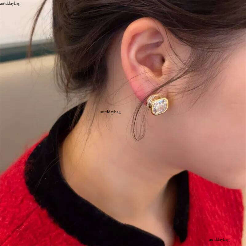 Choucong Handmade Stud Earrings Jewelry Sterling Sier Gold Fill 5A Cubic Zircon CZ Dia Gemstones Elegant Party Women Square Earring Gift