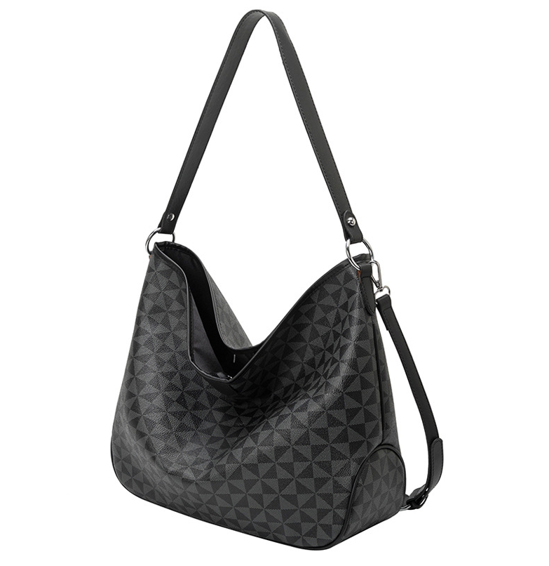 Free shipping, large capacity, high-end design sense, women's casual 2025, European and American fashion printed hand-held shoulder bag, bag mout