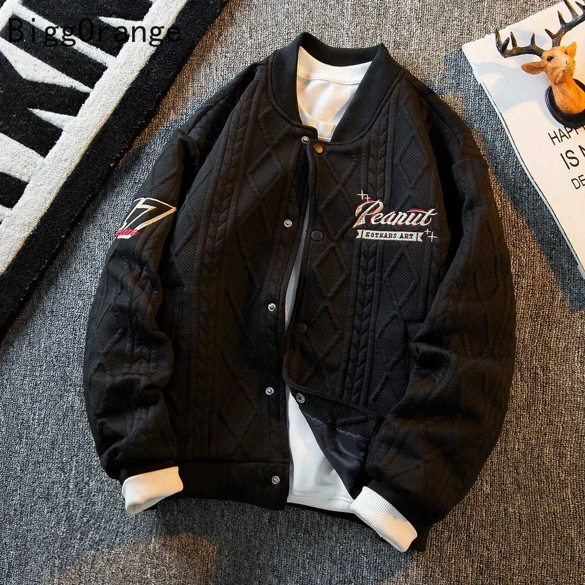 Mens casual jacket with embroidery decoration retro trend American style womens autumn and winter baseball uniform fashion couple. W250809