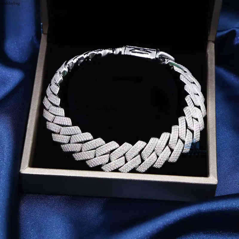 S Prong Chain 6mm -18mm Moissanite Cuban Link Chains 12mm Iced Out Vvs Dias Necklace Sier
