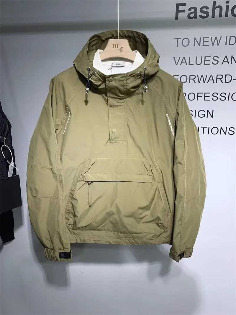 Trendy Casual Hooded Jacket Mens Loose Workwear Outerwear Spring Autumn Stand Fit Long Sleeve Youthful Vitali Sle W250809