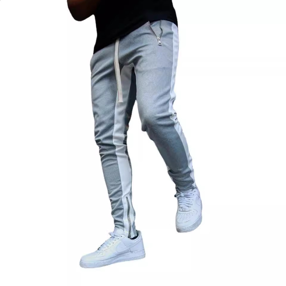 Casual Men Hip Hop Skinny Trousers Track Bottom Sweatpants Streetwear Man Pant Side Stripe Fashion Mens Joggers Pants 201221