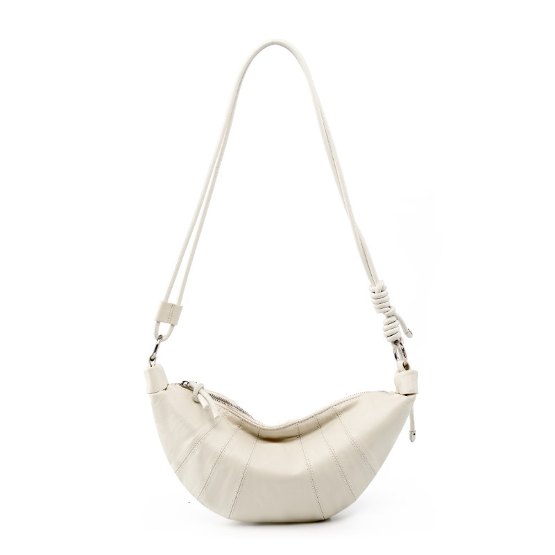 Top Layer Cowhide Croissant Genuine Leather Horn Niche Design Korean Saddle Fashion Versatile Shoulder Crossbody Bag