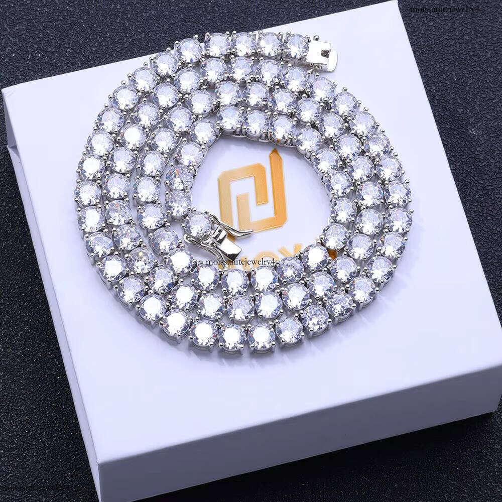 NUOYA Custom 3/4/5MM Moissanite Bracelet GRA Certificate D Color VVS Sterling Sier Tennis Chain Jewelry for Women