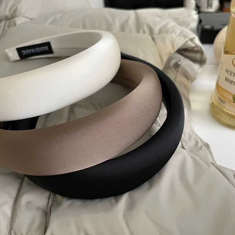Retro Satin Sponge Band for Wen French Elegant Temperament Solid Color Hair Band Girls Hair Accessories Y250809