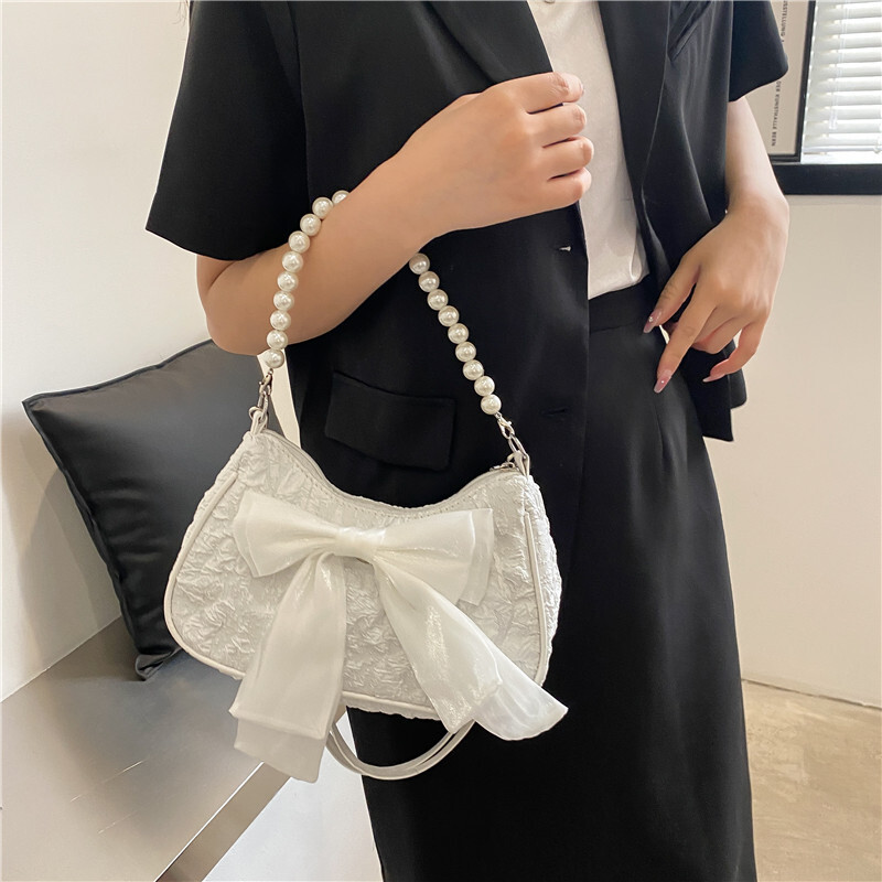 2025 Autumn New Fashion Bow Handbag New Fashion Pearl Armpit Bag Women s Shoulder Bag New Women s Crossbody fashion Bag Autumn New Pleated Designer Ba