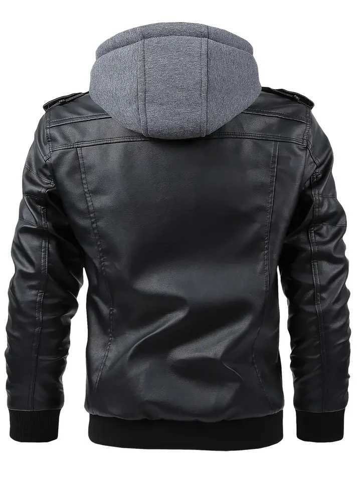 Motorcycle Leather Jackets Men Casual Fashion Motorcycle Coat Slim Fit Lapel PU Jackets Autumn Windproof Leather Coat Men W250809