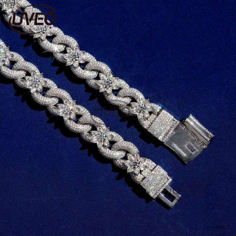 Jewelry VVS Gold Sterling Silver Iced Out 925 Moissanite Cuban Chain Hiphop Pass Diamond Tester Cuban Link Chains Pendant High Quality Mens Fashion Wo