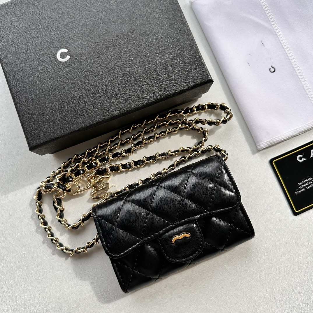 24SS Designer Style Caviar Crossbody Bag with Single Shoulder StrapHigh-Quality Full Leather Mini CC BagCan Be Used as a Waist Bag