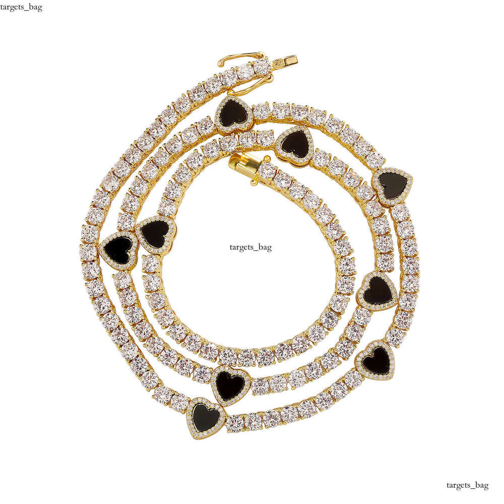 Heart Moissanite chain Bracelet Tennis Necklace for Women Exquisite High-end Clavicle Chain Accessory
