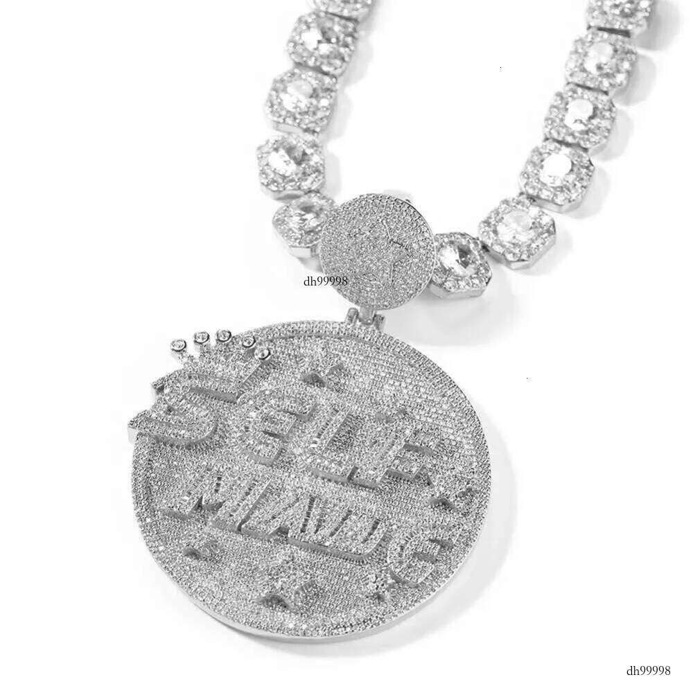 Dia hair new Dulisa sier inlaid moissanite pendant hip-hop accessory can be worn with 10mm necklace