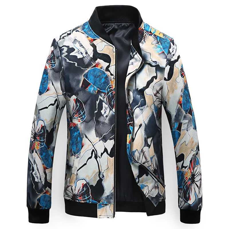 Spring New Mens Handsome Printed Mens Jacket Fashionable and Casual Youth Slim Fit Sports Jacket W250809