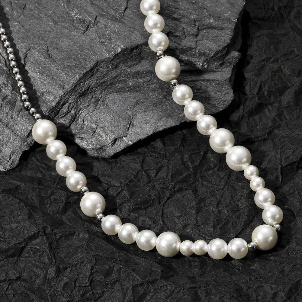 Ins Necklace Celebrity Sterling Silver Pearl Men's Personality Street Style Hip-Hop Clavicle Chain