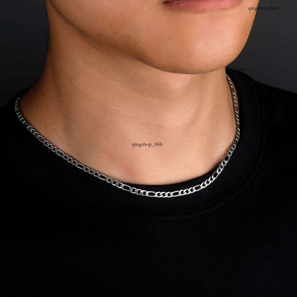 Men's Stainless 3:1 Figaro Chain Hot Selling Hip Hop Titanium Steel Necklace