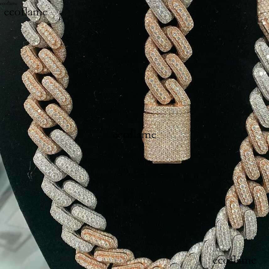 Newest Arrivals Miami Men Cuban Chain Sterling Silver 925 Iced Out Fully VVS Moissanite Diamond Luxury Necklace