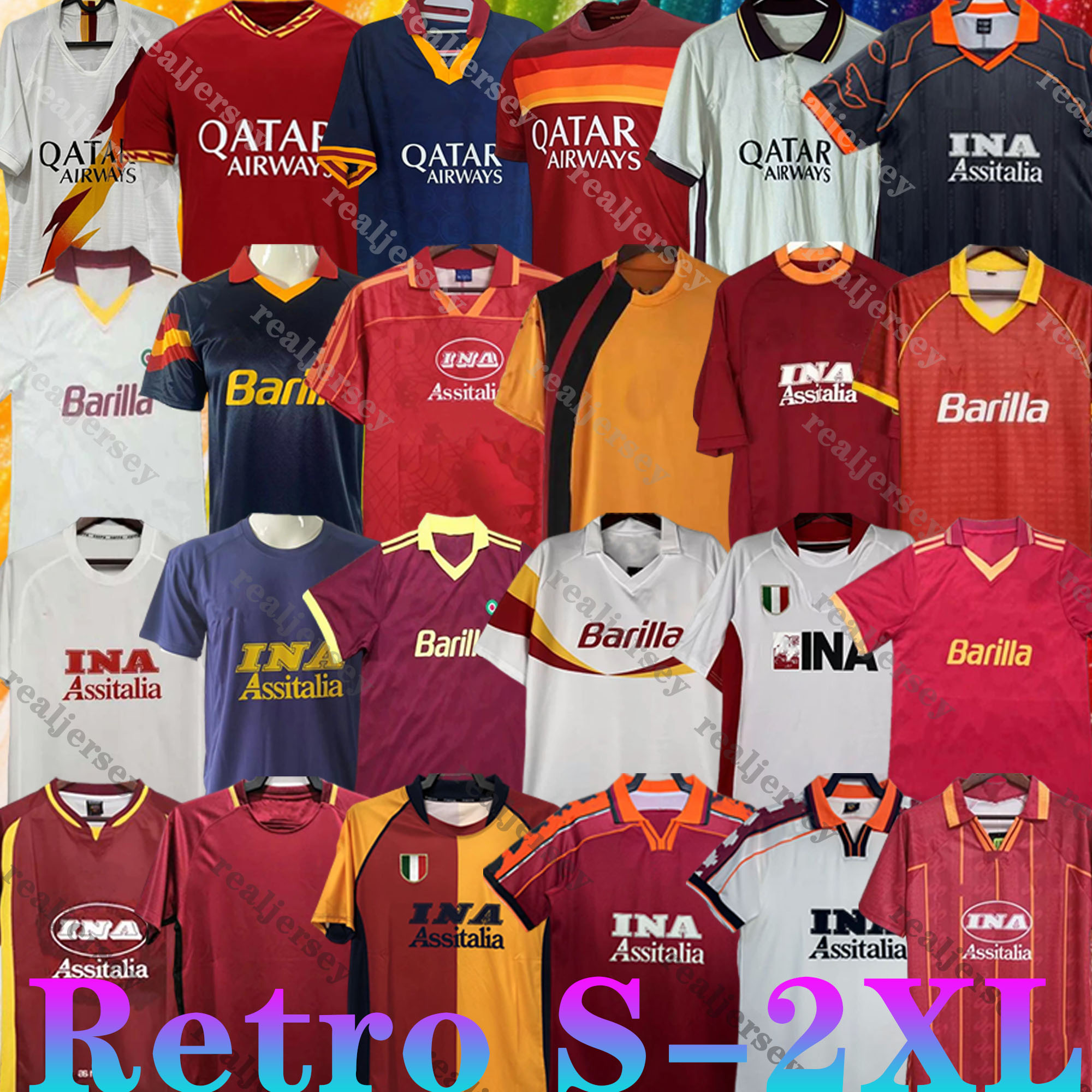 1989 1990 retro ROMA soccer jerseys 1991 92 94 95 96 97 98 99 TOTTI BATISTUTA NAKATA 2000 01 02 Men Uniforms 2005 06 17 18 Classic Vintage rome kids kits Football Shirts