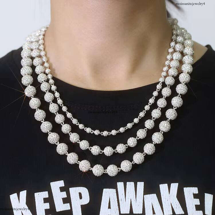 13-22 mm Wide S Sier Gold Plate Iced Out Dia VVS D Color Moissanite Cuban Link Chain Fine Jewelry Necklaces