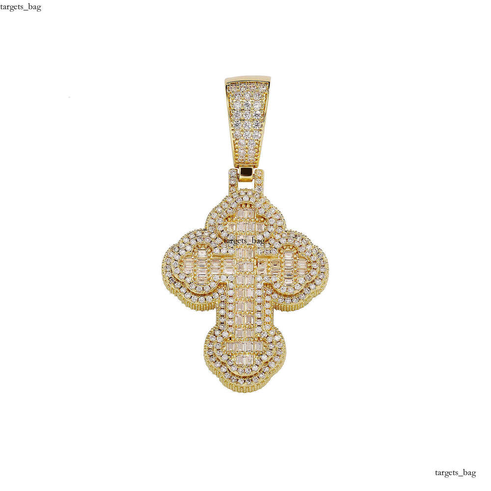 Hip Hop Necklace Cross TEMU Personality Trendy T Cubic Moissanite chain Men's Pendant Jewelry