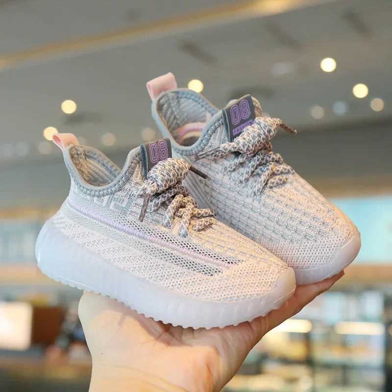 21-32 Size Kids Casual Shoes Summer Boys Sneakers Breathable Knit Non-slip Shoes Lightweight Girls Casual Childrens Shoes L250808