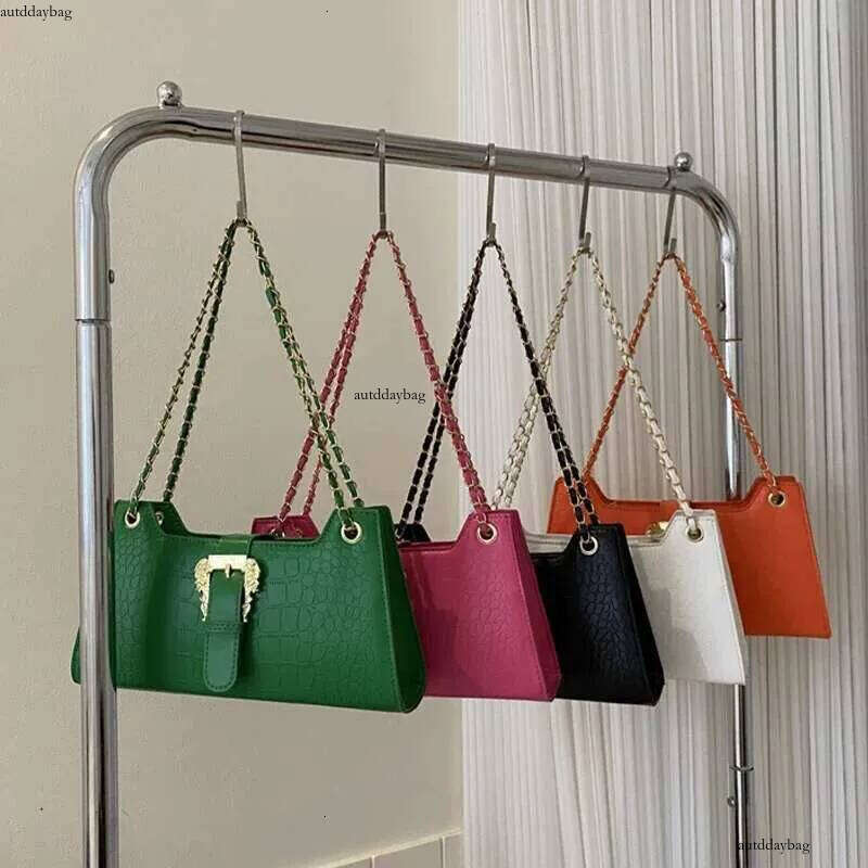 Women S Chic Underarm Bags New Fashion Crocodile Pattern Chain Shoulder Handbags Clutch Blue Green Armpit Ddmysheep