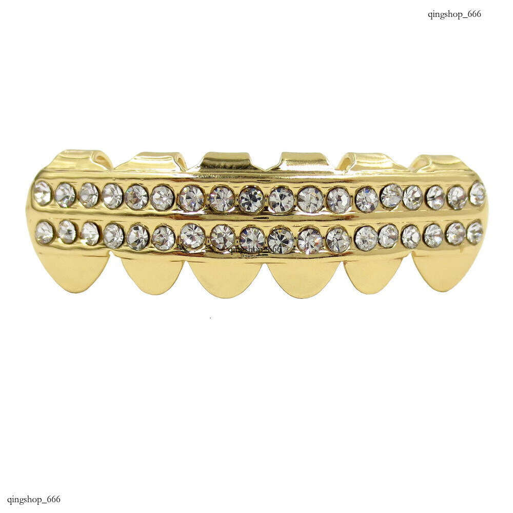 Bling Plated Dia Hip Hop Gold Sharp Teeth Shiny Street Cool
