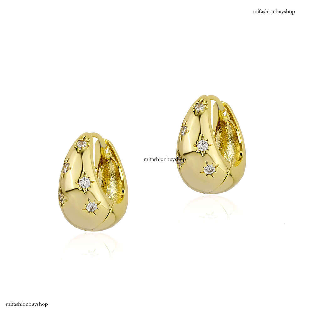 Star Dia Metal INS Women Trendy French Style Autumn Winter High-end Elegant Earrings Clips Daily Versatile Ear Jewelry