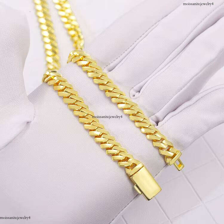 Hot Sale Stylish Sier Miami S 8mm 12mm 15mm Wide Plated Real Gold Cuban Link Chian with Free Lettering
