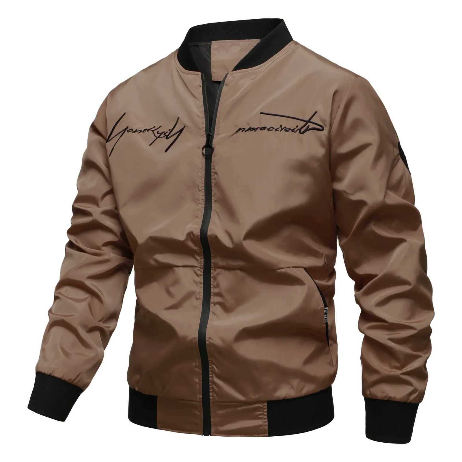 Men Jackets Bomber Baseball Uniform Outdoor Camping Cycling Windproof Outerwear Letter Embroidery Casual Sports Windbreaker Coat W250809