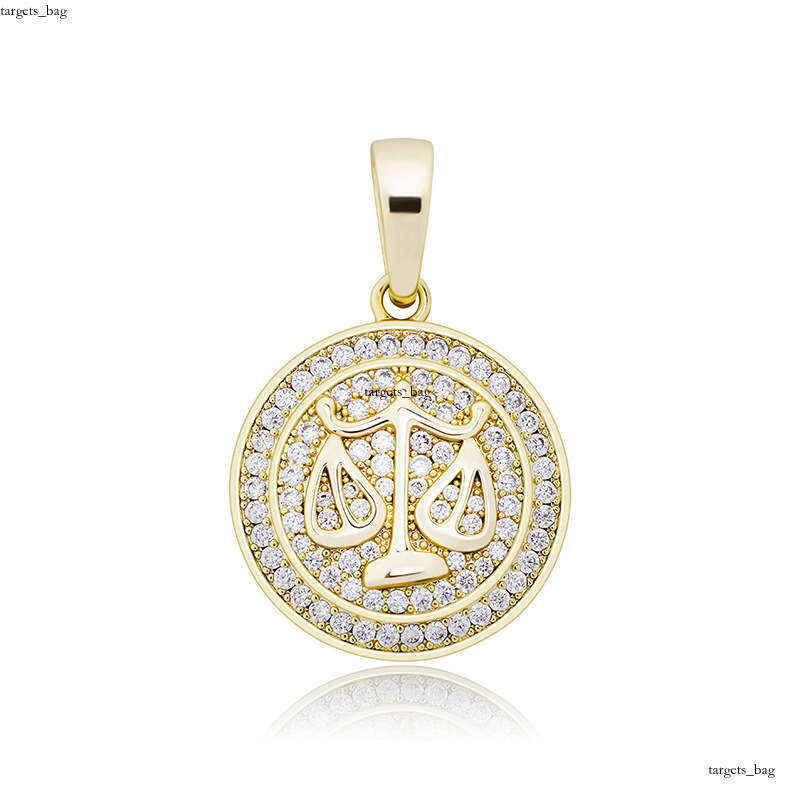 Ins Twee Constellations Pendant Full Moissanite chain Personality Clavicle Necklace Jewelry Hip-Hop