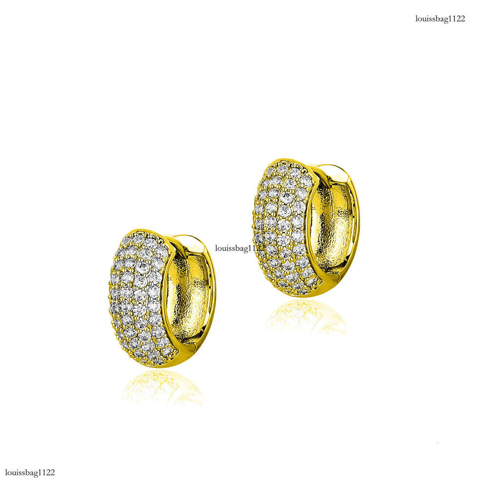 INS Hip-Hop Full Unisex Simple Versatile Stud Earrings High-End Sense Inlaid Dia Jewelry Accessories