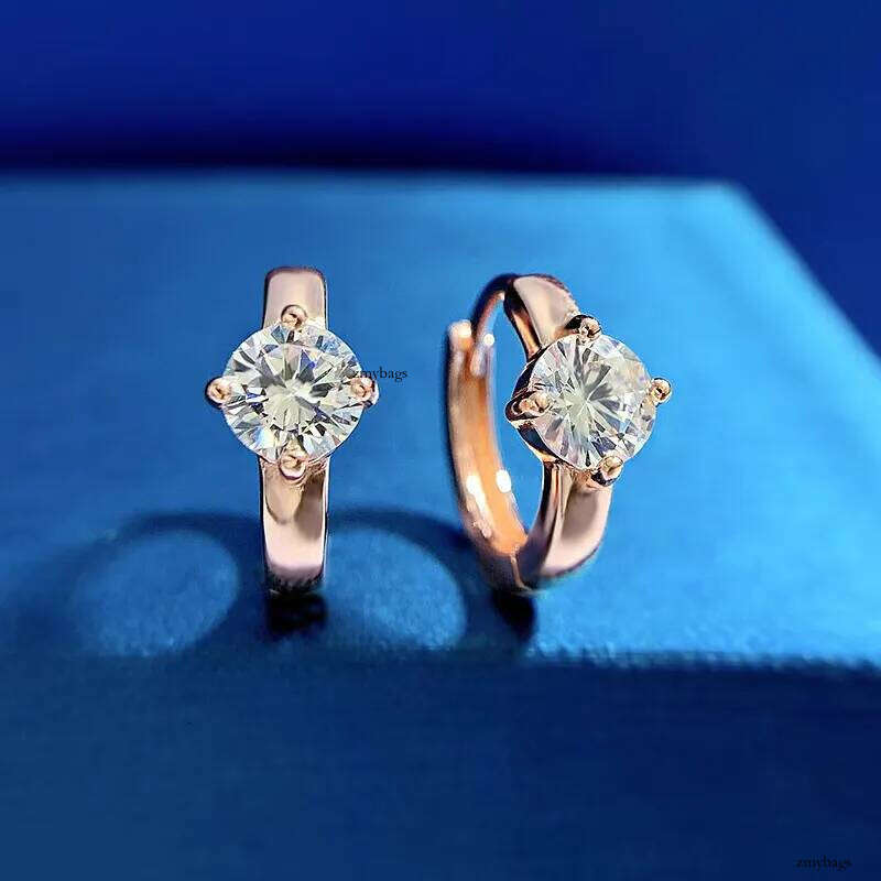 2025 Choucong Brand Top Sell Clip Earrings Simple Fine Jewelry Geuine 100% Sterling Sier Round Cut White Moissanite Dia Party Women Wedding Earring Gi