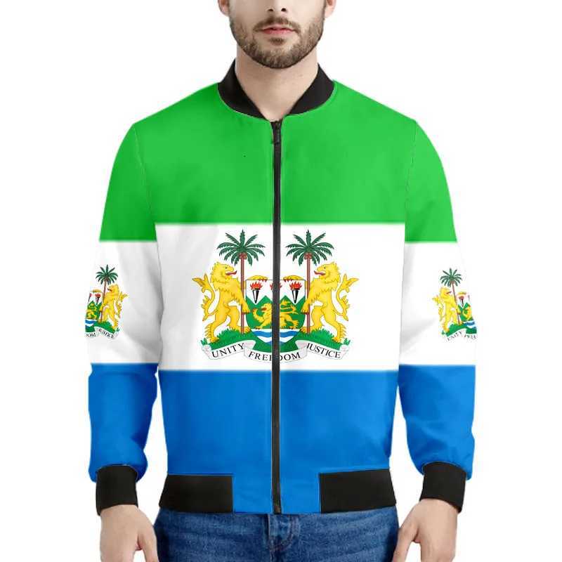 Leone Zipper Jacket DIY Free Custom Made Name Number Coats NATIONAL Flag Leonean College Print Photo Text Clothes W250809
