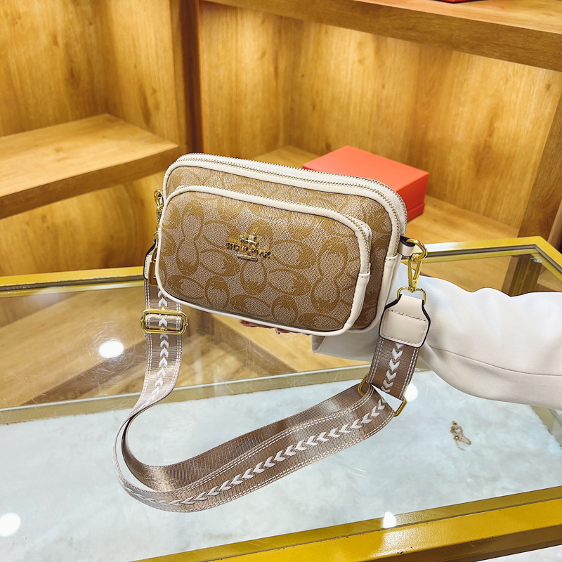 2025 Trending Retro Print Sling Bag, Wide Strap Mini Square Bag for Women - 3-Way Convertible Shoulder/Waist/Crossbody Purse