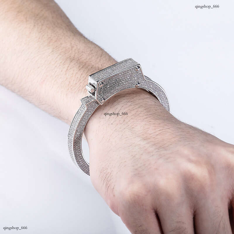 New Style Personality Handcuff Full Zircon Hip Hop Punk Large Bracelet