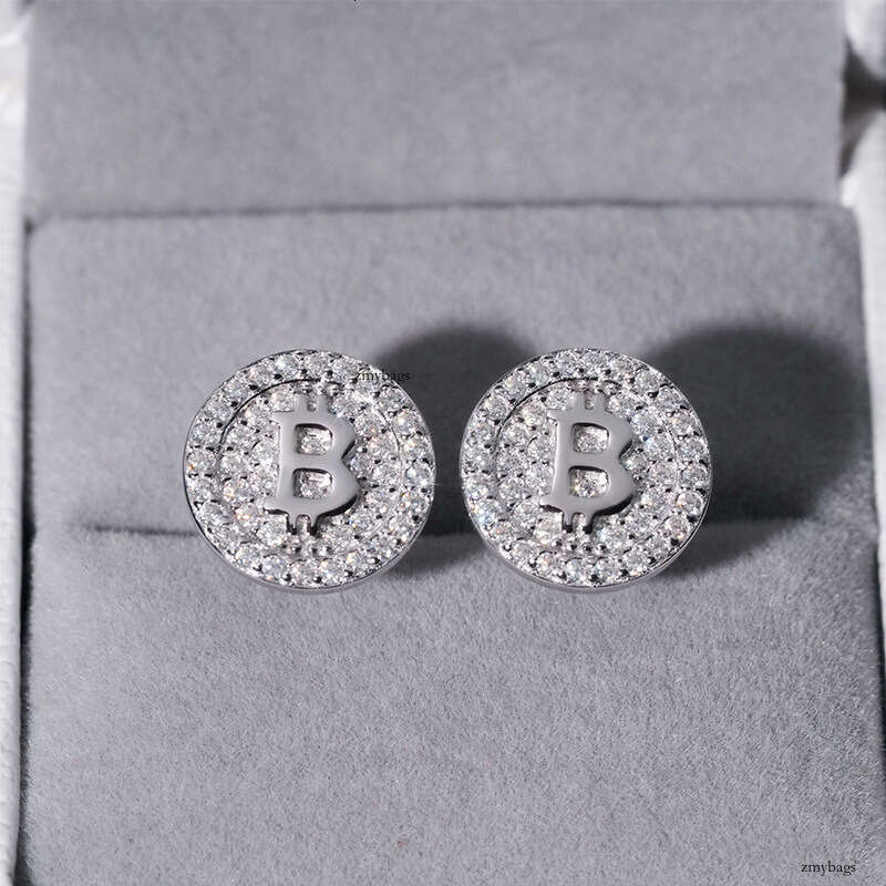 ICED OUT Hip Hop Sier Moissanite Hiphop Trendy Full Dia Electroplated Earrings