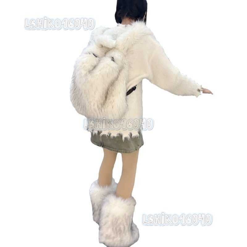 Hot Selling Backpack Fur Backpack Womens Fur Bag 2023 New Versatile Travel Plush Backpack H250808