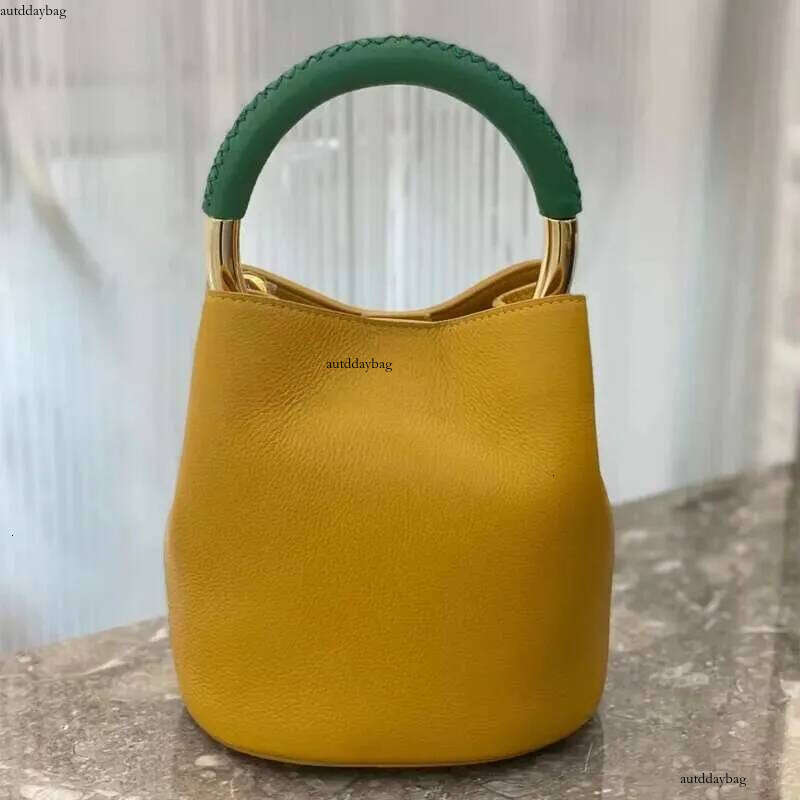 Fashion Large Capacity Leather Bucket For Women Design High Quality Cowhide Handbags High-End Elegant Lady Dinner Bag