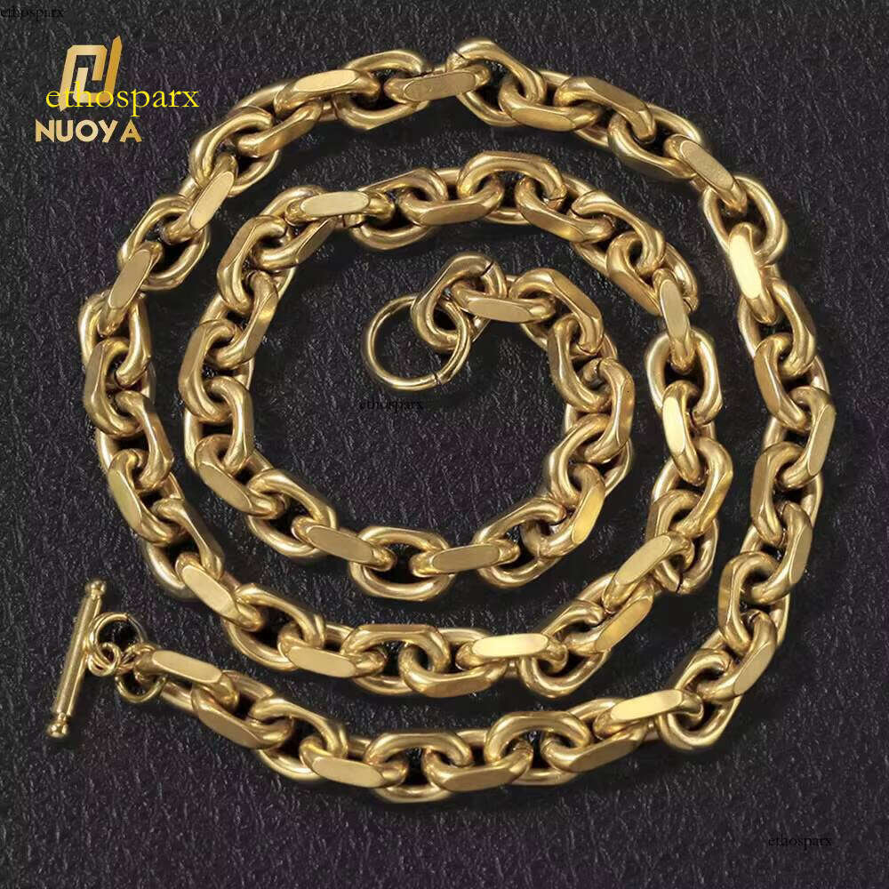 NUOYA Fashion Wholesale 9mm Stainless Steel Necklace for Men Gold Plated Chain Cuban Jewelry