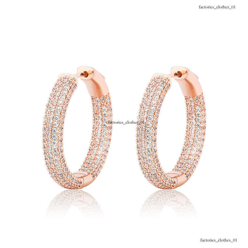 New Men and Women Full Zircon Real Plated Hip Hop Trendy Earrings Gold Jewelry