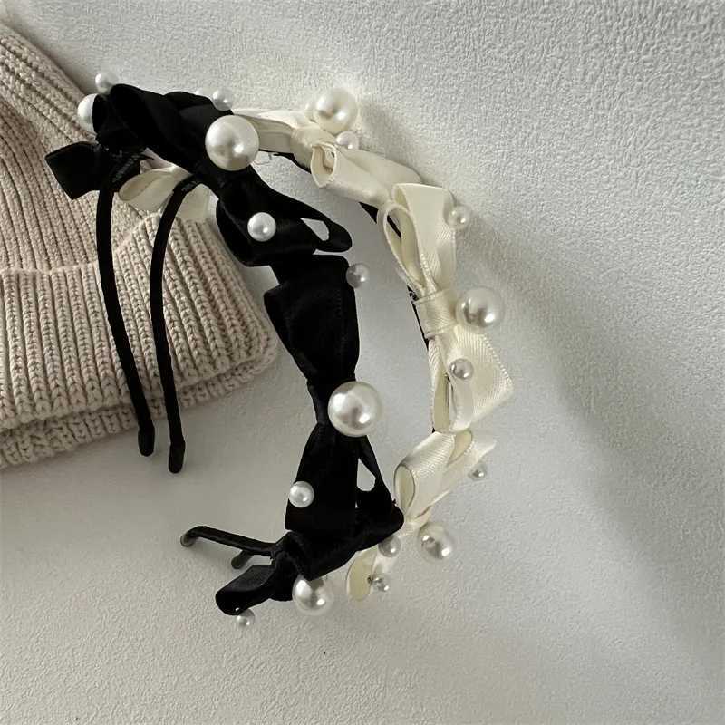 2024 Fl Sky Star Pearl Hair Band band Wen Rantic Forr Classic Black and White Pearl Wr Hair Hoops Y250809