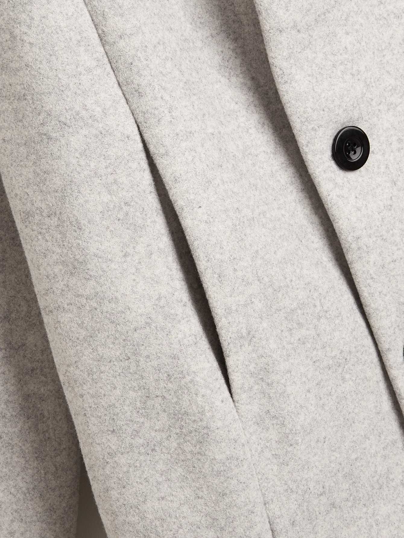 Winter Thickened Overcoat for Men - Wool Blend Long Coat with Stand Collar Streetwear XJ250809