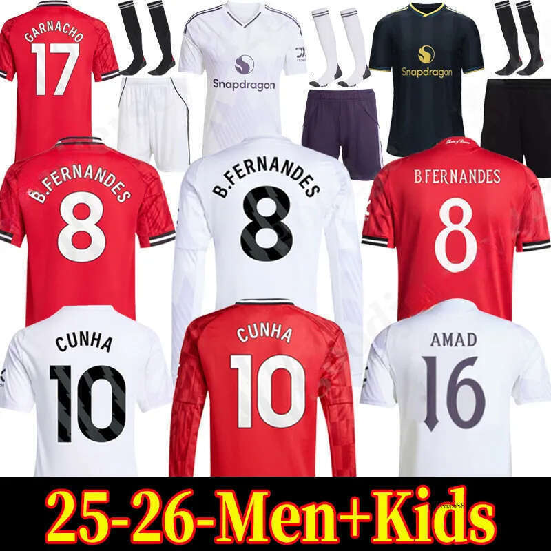 25 26 MAN CUNHA Soccer Jersey AMAD GARNACHO HOJLUND MAINOO MOUNT unted football shirt MARTINEZ FERNANDES YORO UNTED CASEMIRO Zirkzee Kids Child 2025 kit unite