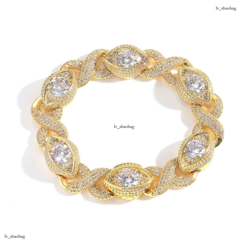 15MM Infinite Eye Figure-8 Cuban Chain Micro Paved Zircon Personality Street Niche Hip Hop Men's Bracelet