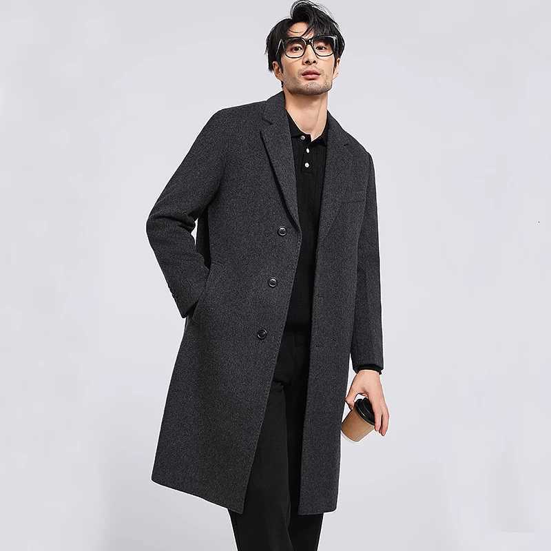 Stylish Men Cashmere Blend Overcoat Quiet Luxury Essential Coat With Detachable Down Vest Design Eco-friendly Garment Winter XJ250809