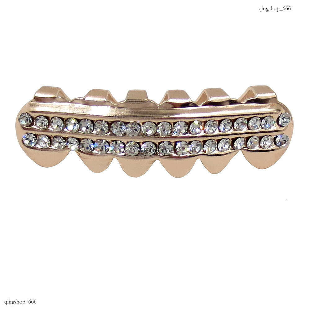 Bling Plated Dia Hip Hop Gold Sharp Teeth Shiny Street Cool