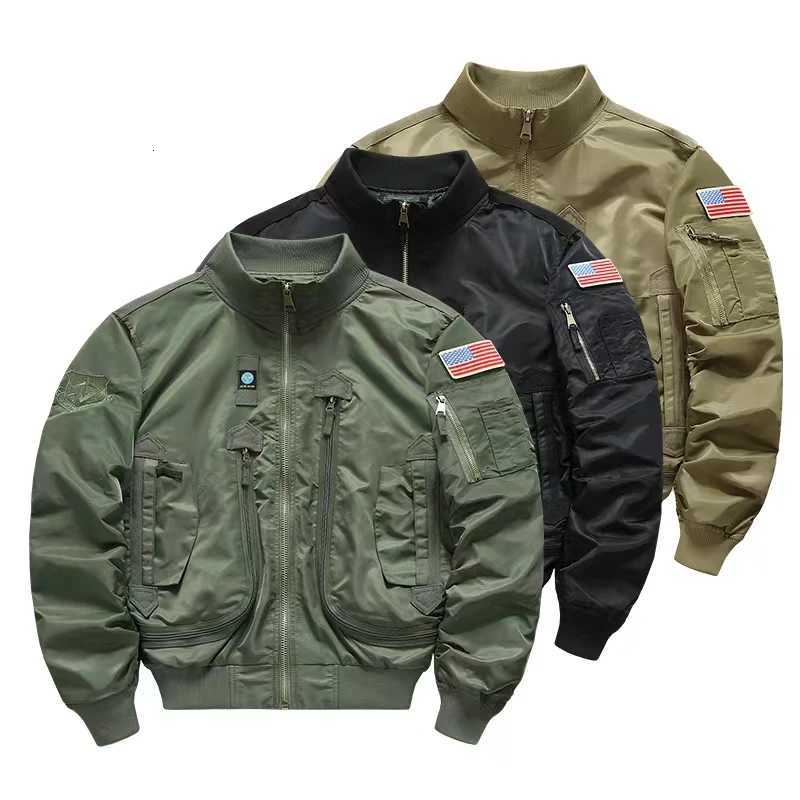 Spring and Autumn Air Force Pilot Jacket Mens American Outdoor Waterproof Baseball Jacket Retro Stand up Collar Jacket Short Hi W250809