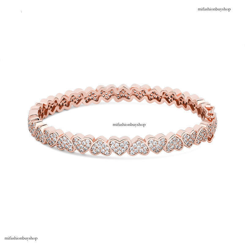 INS Women's Heart Full Dia Bracelet New Fashion Simple Hip-hop Trendy Versatile Style