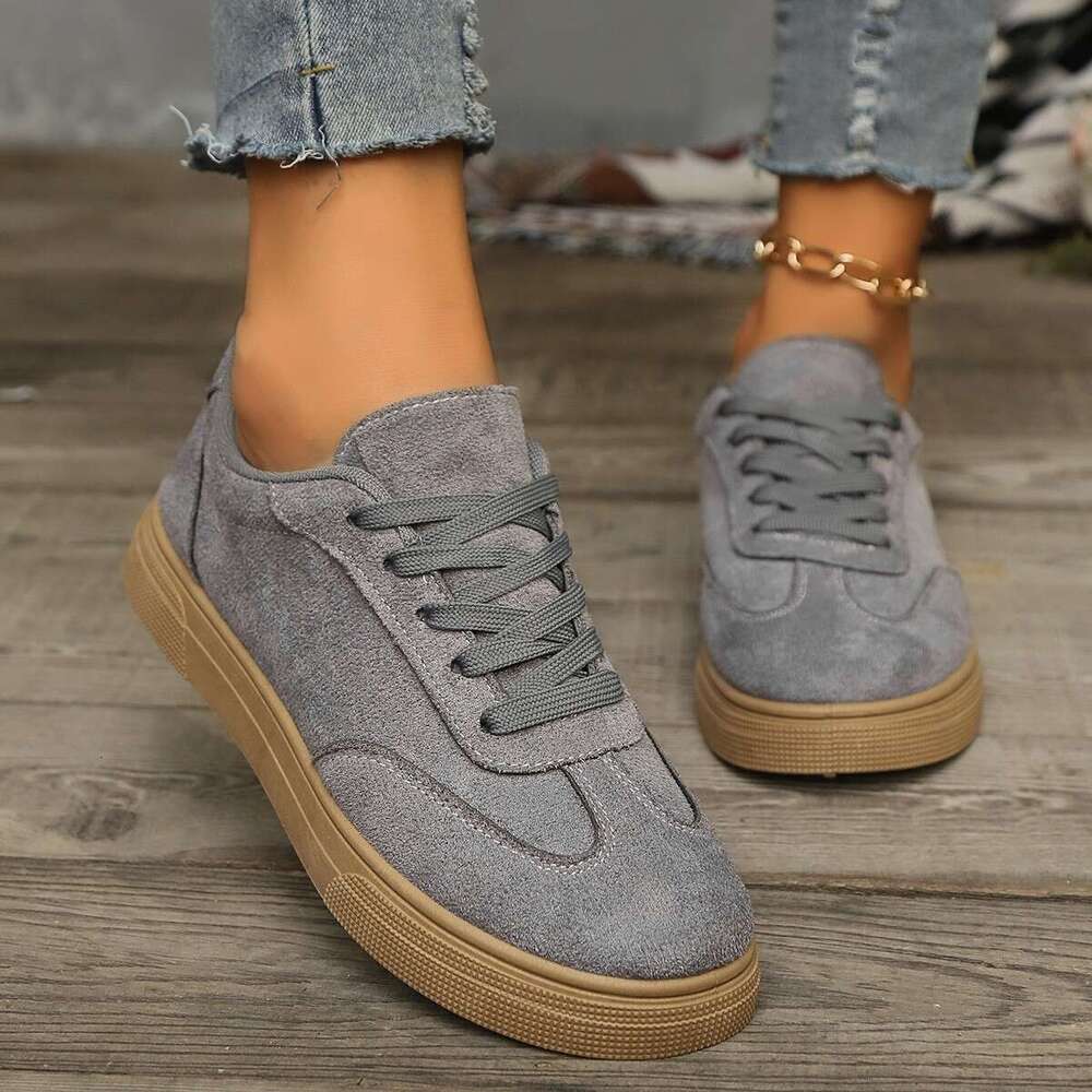36-42 Suede White Sneakers for Women 2025 New Four Seasons Casual Sports Running Large Size Board Shoes