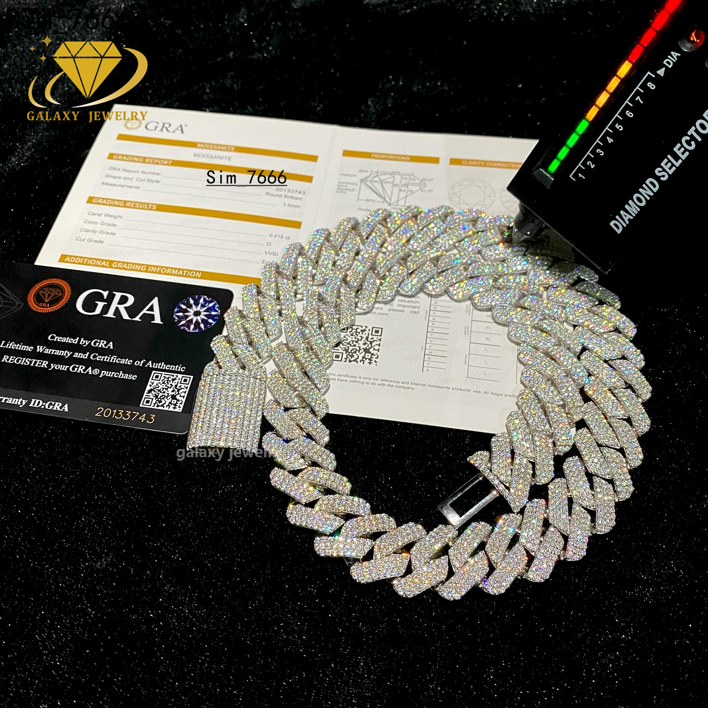 Hip Hop Chain Jewelry Iced Out Bling Miami 925 Silver Diamonds Rappers Prong Vvs Moissanite Necklace Mens Cuban Link Chain